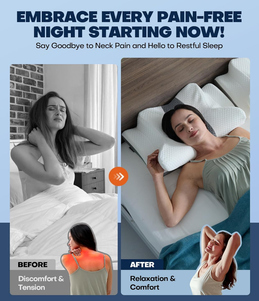Cervical Memory Foam Neck Pillow