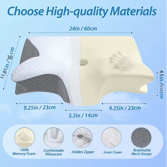 Cervical Memory Foam Neck Pillow